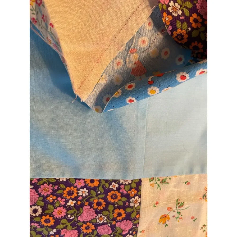 VTQ Patchwork Quilt Top Layer Mariner Sailing Ship 54x54